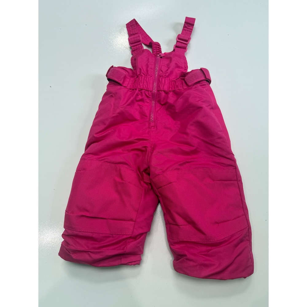 Cat & Jack Pink Insulated Snow Bibs Toddler Girls Size 12M Winter Overalls